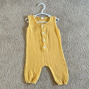 Linen Romper - Mustard Yellow